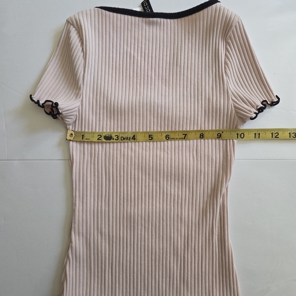 Two Ribbed Square Neck Tops - Black Trim - Picture 5 of 10